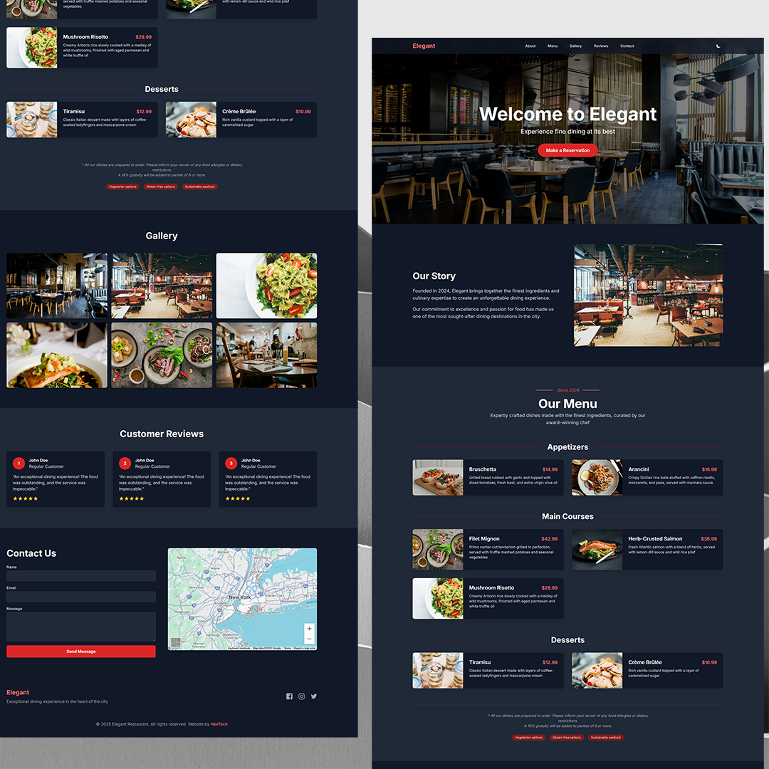 Site web de restaurant